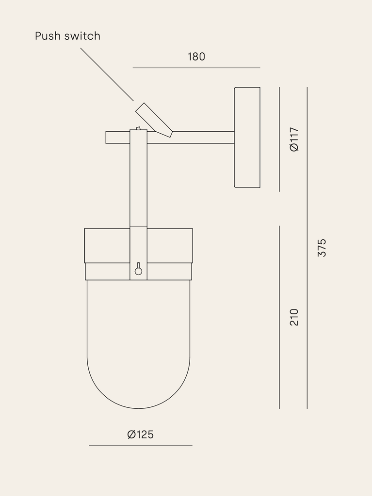 Aplique de Pared Almon - #pino_y_jacaranda#