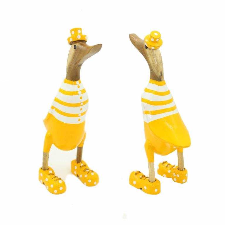 Figura Decorativa Pato con Sombrero - #pino_y_jacaranda#