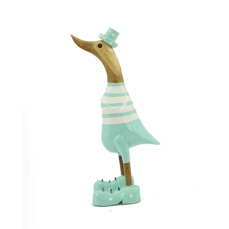 Figura Decorativa Pato con Sombrero - #pino_y_jacaranda#