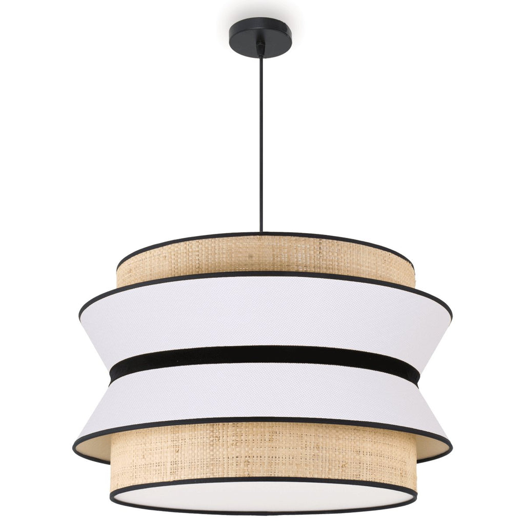 Lámpara Colgante Diábolo Ø50 cm Beige y Blanco - #pino_y_jacaranda#