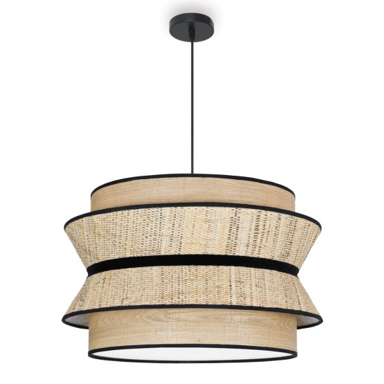 Lámpara Colgante Diábolo Ø50 cm Madera, Banana y Beige - #pino_y_jacaranda#