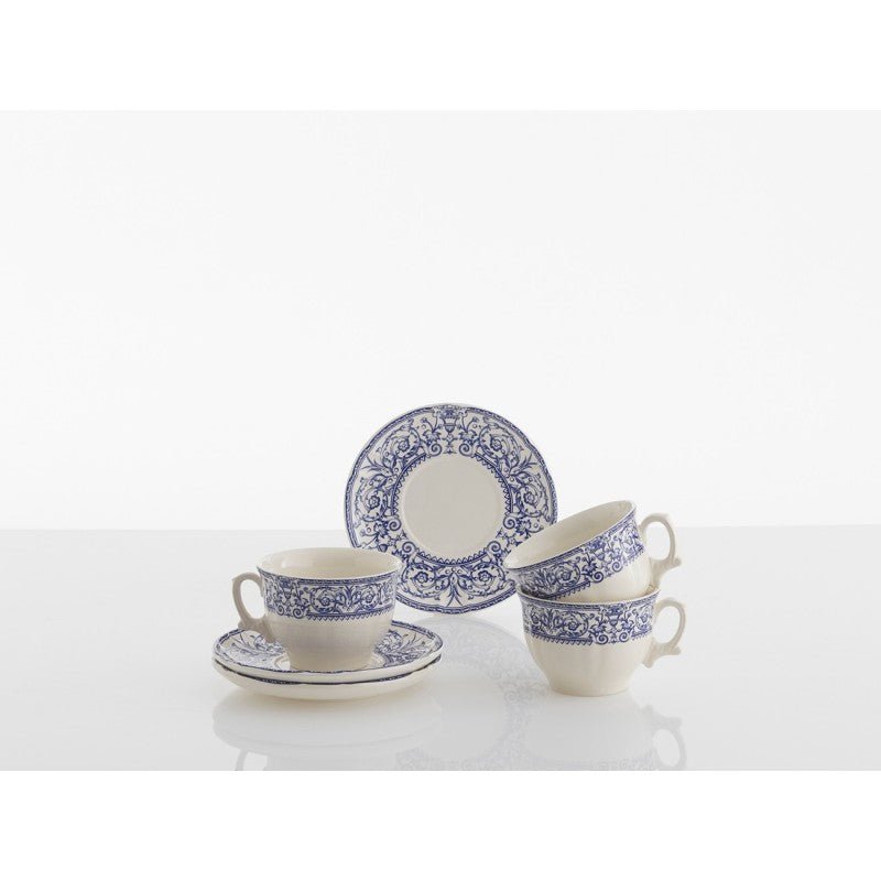 Set de 12 Tazas de Desayuno con Platillos La Cartuja Colección 150 Aniversario - #pino_y_jacaranda#