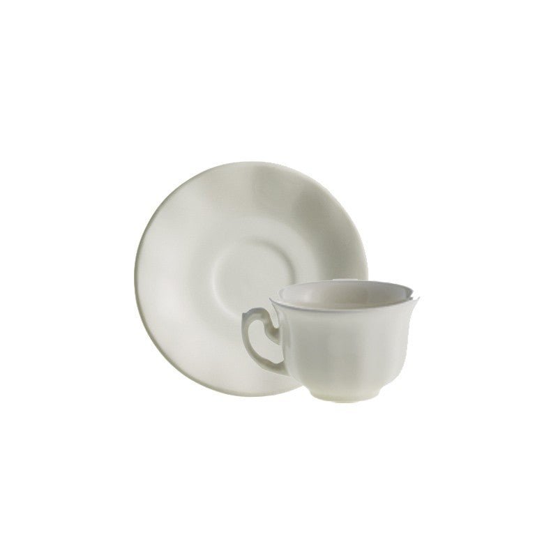 Set de 4 Tazas de Café con Platillos La Cartuja Colección Aurora Blanca - #pino_y_jacaranda#