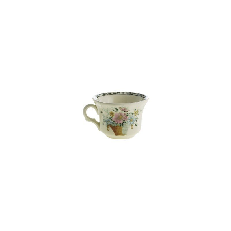 Set de 4 Tazas de Café con Platillos La Cartuja Colección Canasto Floral - #pino_y_jacaranda#