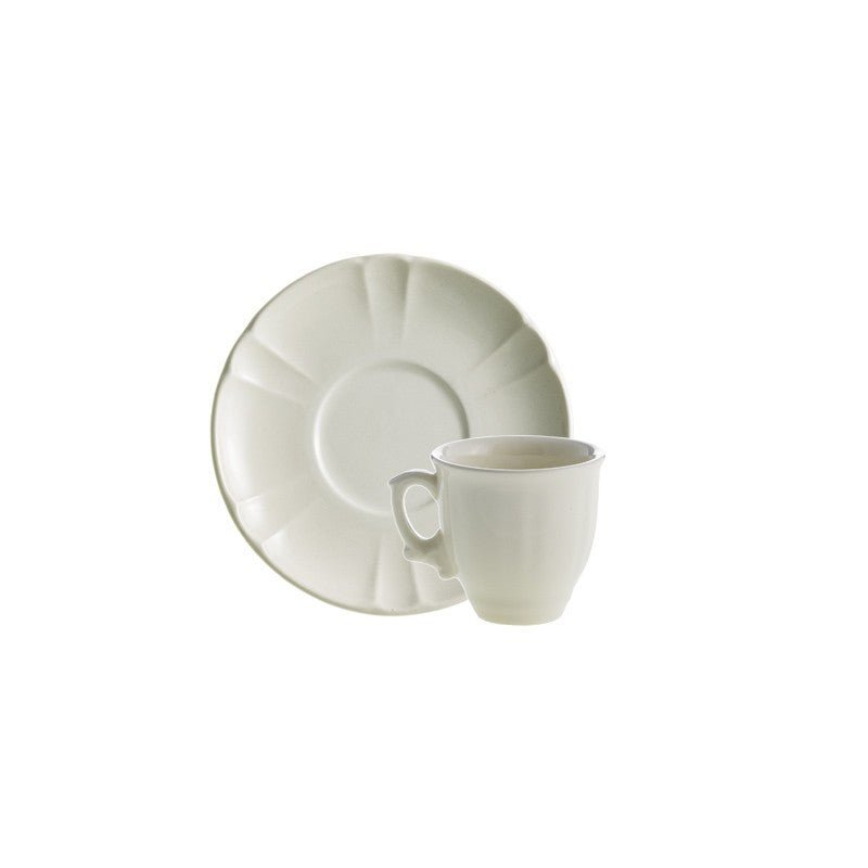 Set de 4 Tazas de Café con Platillos La Cartuja Colección Imperio Blanca - #pino_y_jacaranda#