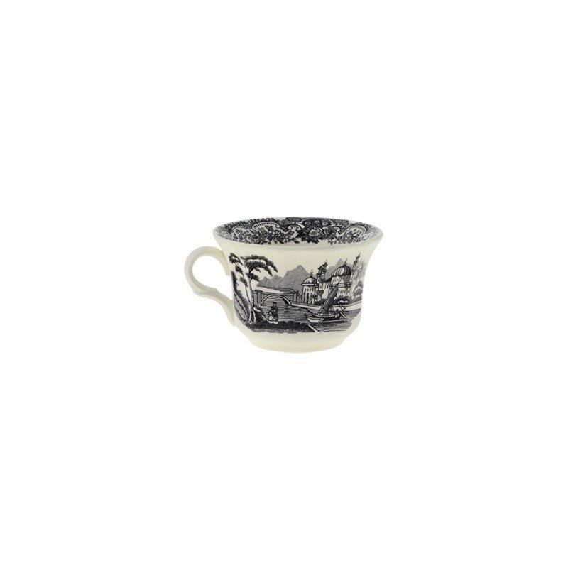 Set de 4 Tazas de Té con Platillos Colección Negro Vistas - #pino_y_jacaranda#