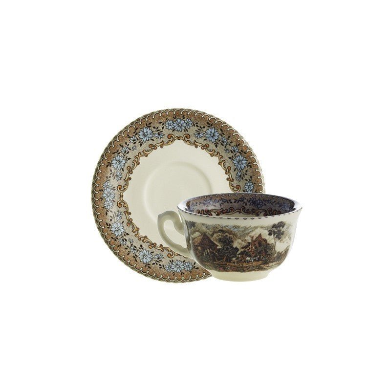 Set de 4 Tazas de Té con Platillos La Cartuja Colección Viejo Molino - #pino_y_jacaranda#