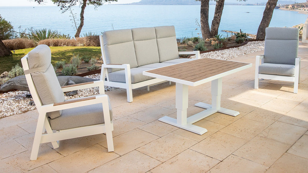 Set de Sofá Reclinable y Mesa de Exterior Abanto - #pino_y_jacaranda#