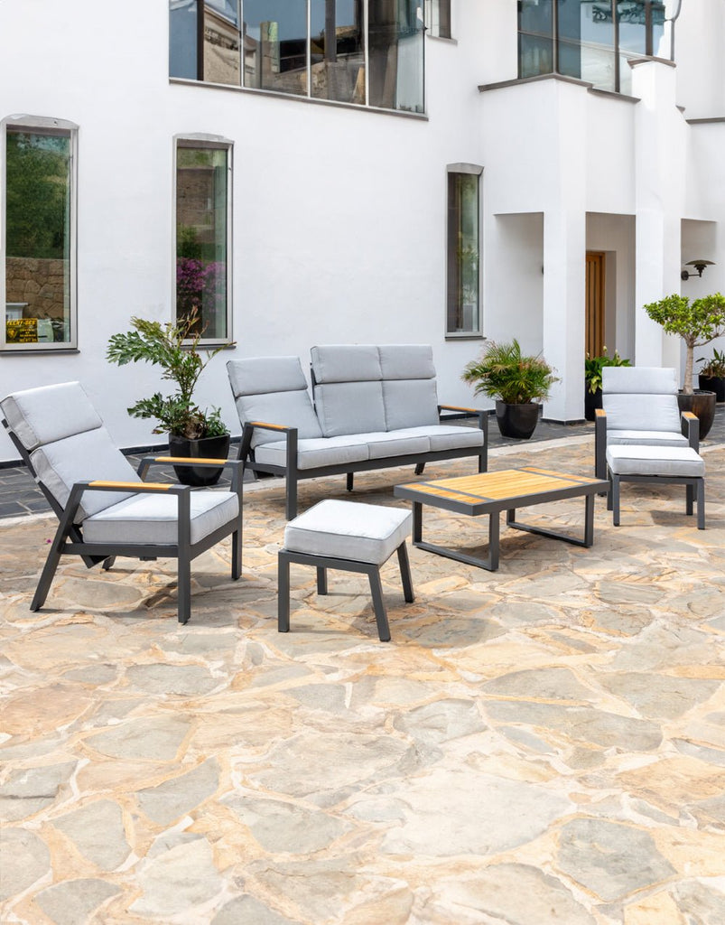 Set de Sofá Reclinable y Mesa de Exterior Caramiñal - #pino_y_jacaranda#