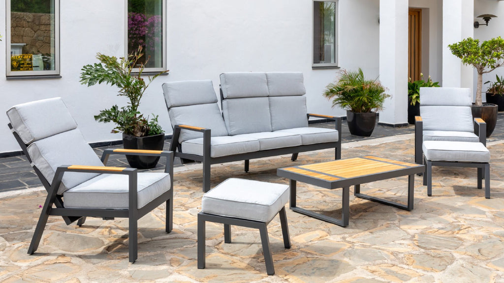 Set de Sofá Reclinable y Mesa de Exterior Caramiñal - #pino_y_jacaranda#