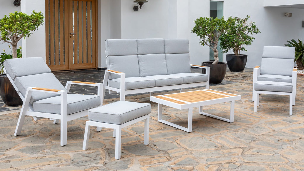 Set de Sofá Reclinable y Mesa de Exterior Caramiñal - #pino_y_jacaranda#