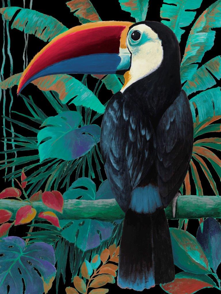 Black Toucan Painting – Pino & Jacaranda